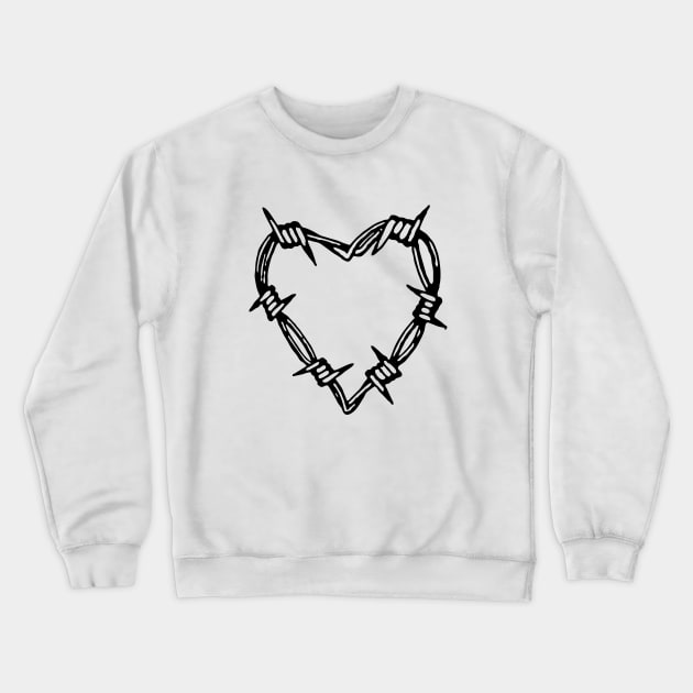 Black Metal Heart Tattoo Design Crewneck Sweatshirt by Dmitry_Buldakov